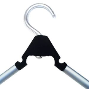 Boottique Travel Hanger, Car Hanger, Clothes Hanger- Foldable Hanger, Folding Hanger, Collapsible Hanger, Portable Hanger (Matte Silver & Black) (Set of 3)