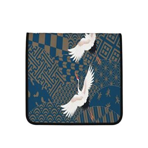 Wozukia Three Cranes Towel Multiple Patterned Japanese Traditional Design Gingko Leaf Decor Hand Towels for Bath Hand Face Gym and Spa Bathroom Decoration 16"X28"