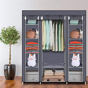 thxbyebye portable clothes closet, non-woven fabric wardrobe with hanging rods, 9 storage shelves, storage organizer