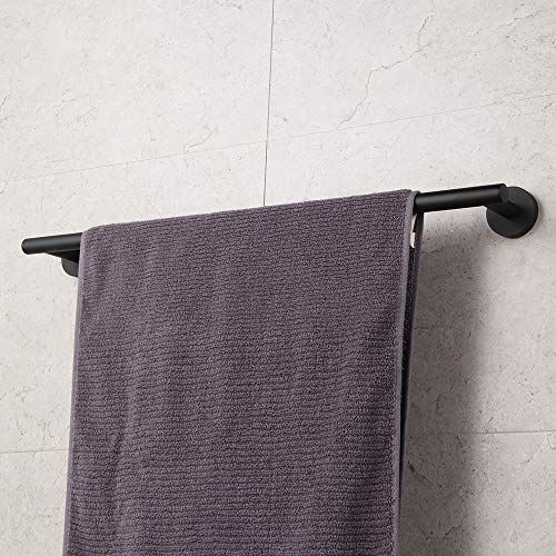 GERZWY Bathroom Towel Bar 24" Stainless Steel Towel Bar Matte Black Contemporary Style Wall Mount for Bath Kitchen AG1101C60-BK