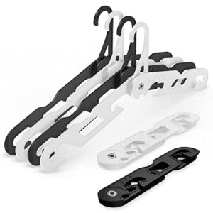 nicedack premium travel hangers 6 pack portable folding clothes hangers - super bearing collapsible hanger foldable clothes drying rack for travel, indoor and outdoor use (6 pack 3black/3white)