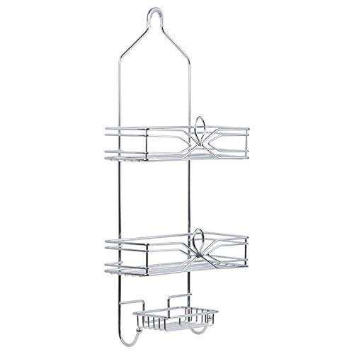 Richards Homewares Aria 3-Tier Shower and Bath Caddy with Soap Dish, 11 x 4.9 x 25.4-Inch, Chrome