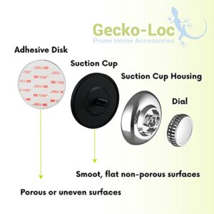Gecko-Loc Corner Bathroom Shower Caddy Shelf Organizer Suction Cup Wall Storage Basket - Silver