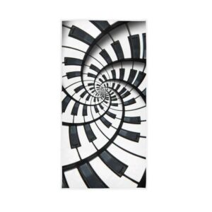 qugrl piano keyboard fractal spiral kitchen hand towels music theme dish cloth fingertip towel for bathroom decor 16x30 in soft quality premium guest washcloths for hotel spa gym sport