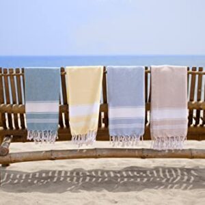 LANE LINEN 100% Cotton Beach Towel with Bag 2 Pack Towels Oversized 39"x71" Pool Highly Absorbent Extra Large Quick Dry Travel Towel - Aqua