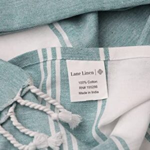 LANE LINEN 100% Cotton Beach Towel with Bag 2 Pack Towels Oversized 39"x71" Pool Highly Absorbent Extra Large Quick Dry Travel Towel - Aqua