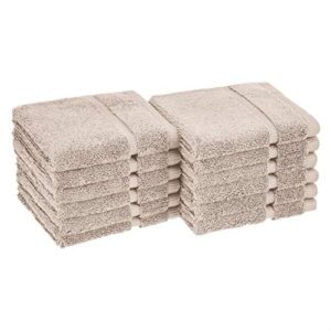 amazon basics gots certified organic cotton washcloths - 12-pack, delicate fawn