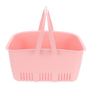 plastic shopping baskets, shower basket bin with handles for shower closet kitchen gardening bathroom toys(pink)