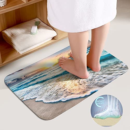 Bathroom Rugs Sets 2 Piece Bath Mat Beach Machine Wash Absorbent Soft Shower Tub Mat Toilet Non-Slip Home Decor Gifts for Mom,20''×32''