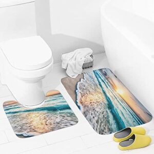 Bathroom Rugs Sets 2 Piece Bath Mat Beach Machine Wash Absorbent Soft Shower Tub Mat Toilet Non-Slip Home Decor Gifts for Mom,20''×32''