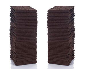 simpli-magic 79221 brown cotton washcloths, 12"x12", 24 count