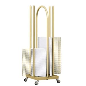 lylff 4 side storage hanger stacker cart, gold drop subway hanger organizer, 4 in 1 hanger rack, hanger storage rack with 4 casters for laundry room, multi-colored