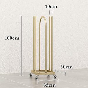 LYLFF 4 Side Storage Hanger Stacker Cart, Gold Drop Subway Hanger Organizer, 4 in 1 Hanger Rack, Hanger Storage Rack with 4 Casters for Laundry Room, Multi-colored