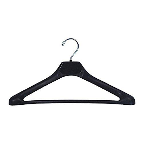 NAHANCO H110 Plastic Suit Hangers, Concave Extra Wide-Shouldered, 21", Black