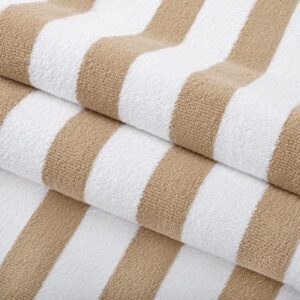 Arkwright Cali Cabana Beach Towels - (Pack of 4) 100% Ring Spun Cotton Large Soft Quick Dry Pool Towel, Perfect for Hotel, Swim, Bathroom Hot Tub, and Resort, 30 x 60 in, Beige