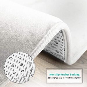 Clara Clark Bathroom Rugs - Ultra Soft Bath Mat, Non-Slip Bathroom Rug Set - Velvet Memory Foam Bath Mats for Bathroom, Set of 2 Bath Rugs, 17 x 24, White