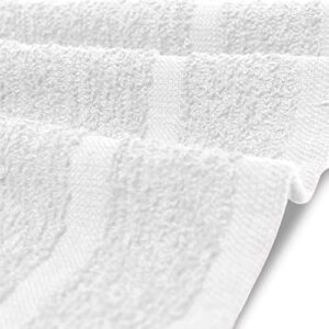 Avalon Towels Cotton Washcloths – (Pack of 24) Size 12x12 Inches Premium Ring Spun Cotton, Super Absorbent Soft Face Towels, Gym Towels, Hotel Spa Quality, Reusable Multipurpose Towels (White)