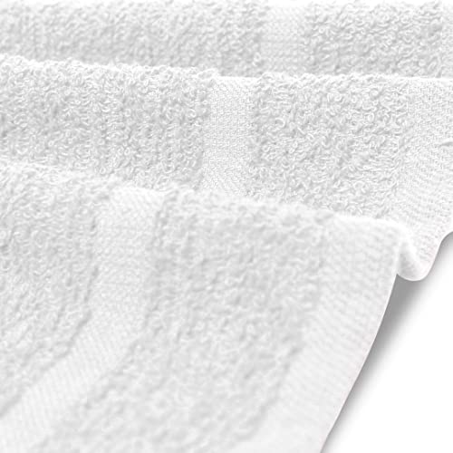 Avalon Towels Cotton Washcloths – (Pack of 24) Size 12x12 Inches Premium Ring Spun Cotton, Super Absorbent Soft Face Towels, Gym Towels, Hotel Spa Quality, Reusable Multipurpose Towels (White)