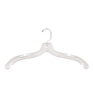 nahanco 505r plastic dress hangers with molded shoulders, middle heavy weight, 17", clear (pack of 100)