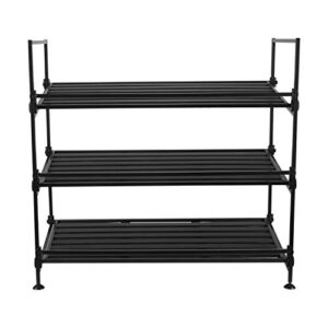 Neu Home 97223W-1 Espresso 3 Tier Utility Shoe Rack Storage - No Tool Assembly