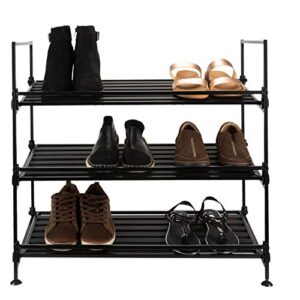 Neu Home 97223W-1 Espresso 3 Tier Utility Shoe Rack Storage - No Tool Assembly