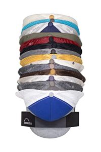 dome dock the original american, patented, wall mount hat rack 20 ball cap storage. compact hat organization system. made and shipped in usa. (single, black)
