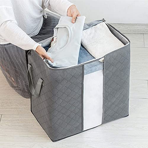 Clothes Storage Bag foldable Linen Zippered Storage Bag for Closet, Pillow, Clothes, Bag Storage Containers