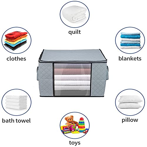 Clothes Storage Bag foldable Linen Zippered Storage Bag for Closet, Pillow, Clothes, Bag Storage Containers