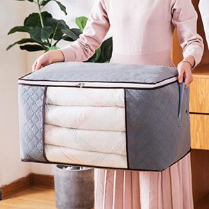 Clothes Storage Bag foldable Linen Zippered Storage Bag for Closet, Pillow, Clothes, Bag Storage Containers