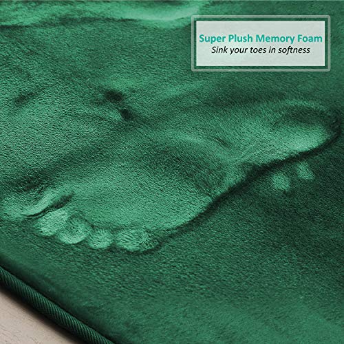 Clara Clark Bath Mat Set – Memory Foam Bath Mat - Soft Bathroom Rug - Non Slip and Super Absorbent - Fast Drying Machine Washable Bath Mat Set of 2 20 x 32, 17 x 24, Hunter