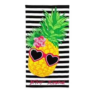 Betsey Johnson - Beach Towel Set, Highly Absorbent & Fade Resistant Beach Accessories, Ideal for Pool, Picnic, or Beach (Island Vibes & Chill Pineapple, 2 Piece)