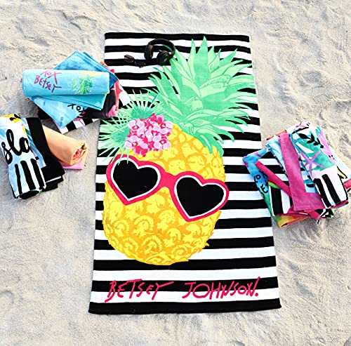 Betsey Johnson - Beach Towel Set, Highly Absorbent & Fade Resistant Beach Accessories, Ideal for Pool, Picnic, or Beach (Island Vibes & Chill Pineapple, 2 Piece)