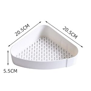 Fineget Corner Shower Caddy Plastic Adhesive Basket for Wall Bathroom Kitchen Bathtub Rustproof Inside Removable No Drilling Space Saving Shower Shelves Storage Organizer Quick Dry White 2 Pack