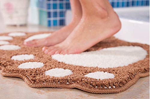 TOPCHANCES Bathroom Rug Mat, Non Slip Big Feet Bath Mat Water Absorbent Bath Rug,Microfiber Doormat Toilet Bath Carpet for Doormats,Tub, Shower (Coffee, 19.5" X 31.5")