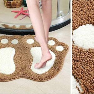 TOPCHANCES Bathroom Rug Mat, Non Slip Big Feet Bath Mat Water Absorbent Bath Rug,Microfiber Doormat Toilet Bath Carpet for Doormats,Tub, Shower (Coffee, 19.5" X 31.5")