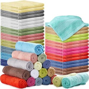 tudomro 52 pack wash cloths 13" x 13" face washcloths bulk, cotton face towel multipurpose facecloths multicolor wash rags small bath towel for bathrooms guestroom hotel spa home and travel