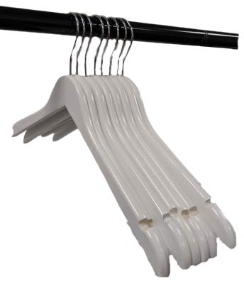 Pillowtex Wood Top Hangers - Set of 10 White Hangers