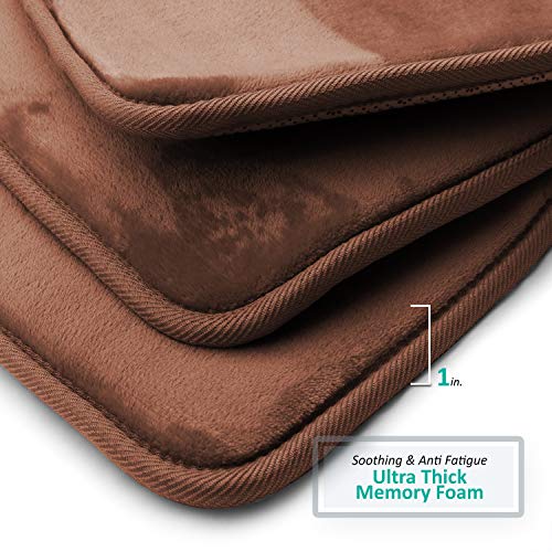 Clara Clark Bathroom Rugs, Ultra Soft Plush Bath Mat for Bathroom, Non-Slip, Velvet Memory Foam Bath Rugs, 17 x 24, Solid Chocolate Brown