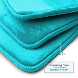 Clara Clark Bathroom Rugs, Ultra Soft Non Slip and Absorbent, Set of 2 Memory Foam Bath Mats.