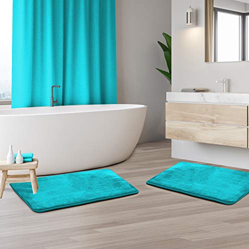 Clara Clark Bathroom Rugs, Ultra Soft Non Slip and Absorbent, Set of 2 Memory Foam Bath Mats.