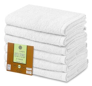 cotton bath towels set white 24" x 48" pack of 6 ultra soft 100% cotton bath towel white highly absorbent daily usage bath towel ideal for pool home gym spa hotel