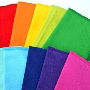 Washable Flannel Napkins 8x8 1 Ply Rainbow 10 Pack
