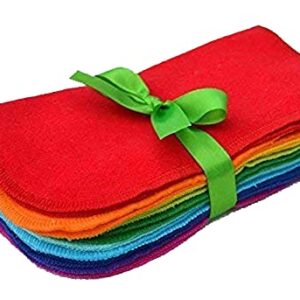 Washable Flannel Napkins 8x8 1 Ply Rainbow 10 Pack