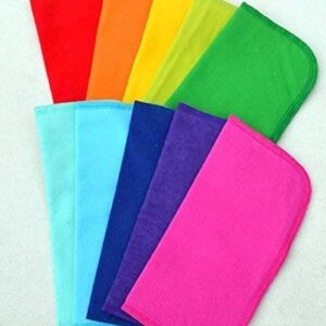 Washable Flannel Napkins 8x8 1 Ply Rainbow 10 Pack