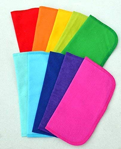 Washable Flannel Napkins 8x8 1 Ply Rainbow 10 Pack