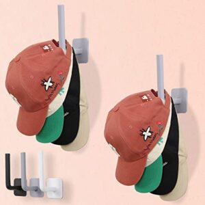funnacle hat rack for baseball caps adhesive hat hooks for wall, hat hanger storage baseball cap organizer, no drilling strong hat holder for door, closet, bedroom,office（grey, 2 pack）