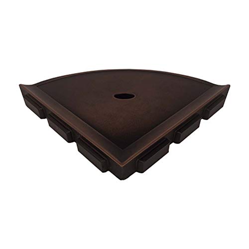 Questech Décor 8 Inch Corner Shower Shelf and 5 Inch Shower Caddy Foot Rest, Metro Lugged Back for New Construction, Mounted Bathroom Shower Organizer, Oil Rubbed Bronze