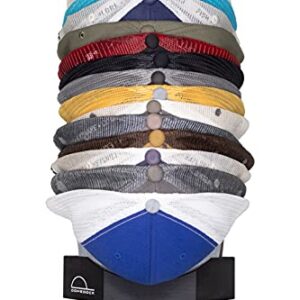 Dome Dock The ORIGINAL American, patented, Wall Mount Hat Rack 25 Ball Cap Storage. Compact Hat Organization System. Made and Shipped in USA. (2-Pack, Black)