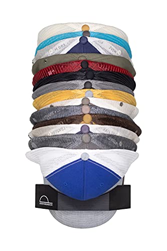 Dome Dock The ORIGINAL American, patented, Wall Mount Hat Rack 25 Ball Cap Storage. Compact Hat Organization System. Made and Shipped in USA. (2-Pack, Black)