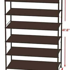 CustomDr 6-Tier Shoe Rack Storage Organizer 34-Pair w/ Side Hanging Bag, Bronze Gorgeou Shoe rack Shoe organizer Shoe storage Shelf organizer Shoe organizer for closet Shoe rack organizer